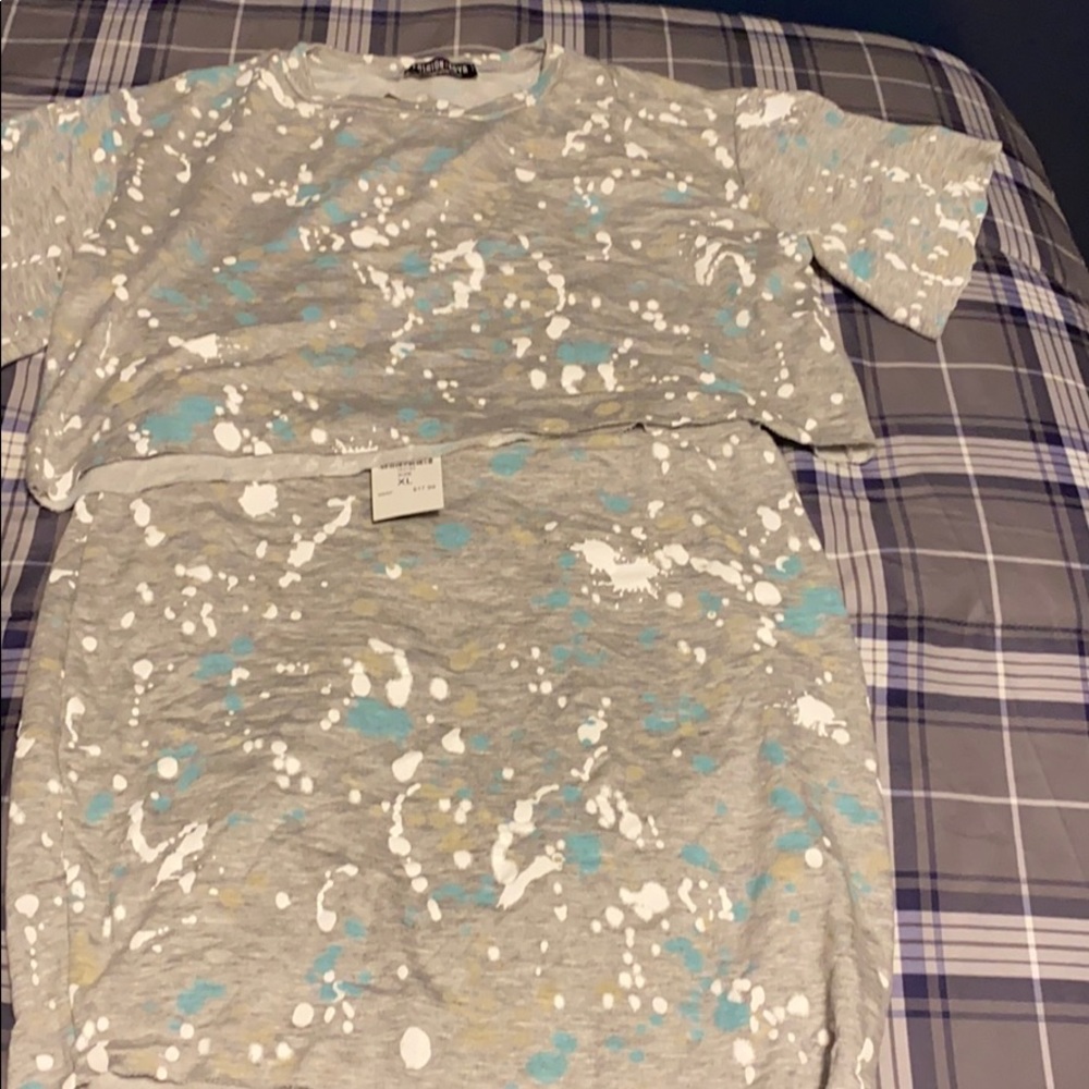 Crop top and mini skirt set